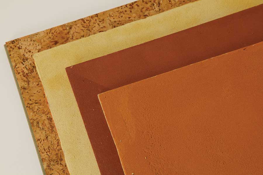 The new natural palette: cork flooring and three colors of custom-mixed clay.